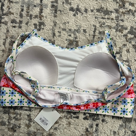 Lime Ricki Blue and Green Floral Bikini Top - Picture 6 of 7